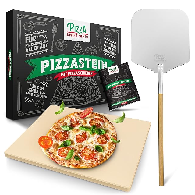 Pierre à pizza Pizza Divertimento avec pelle en bois