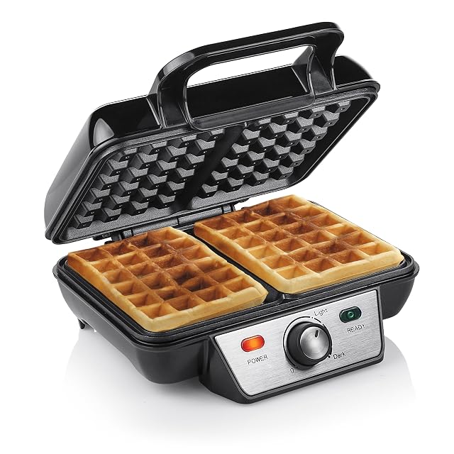 Gaufrier double Tristar WF-2195 à couvercle en acier inoxydable