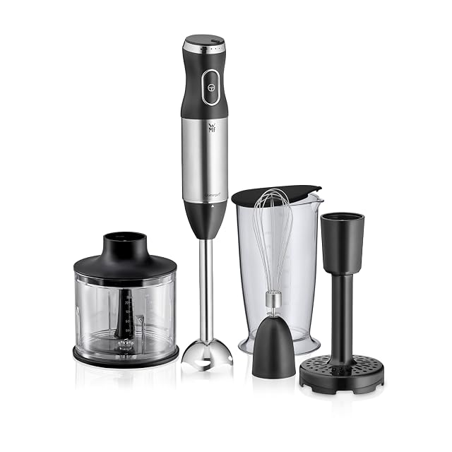 Ensemble mixeur plongeant WMF Kult X en cinq pièces, inox Cromargan